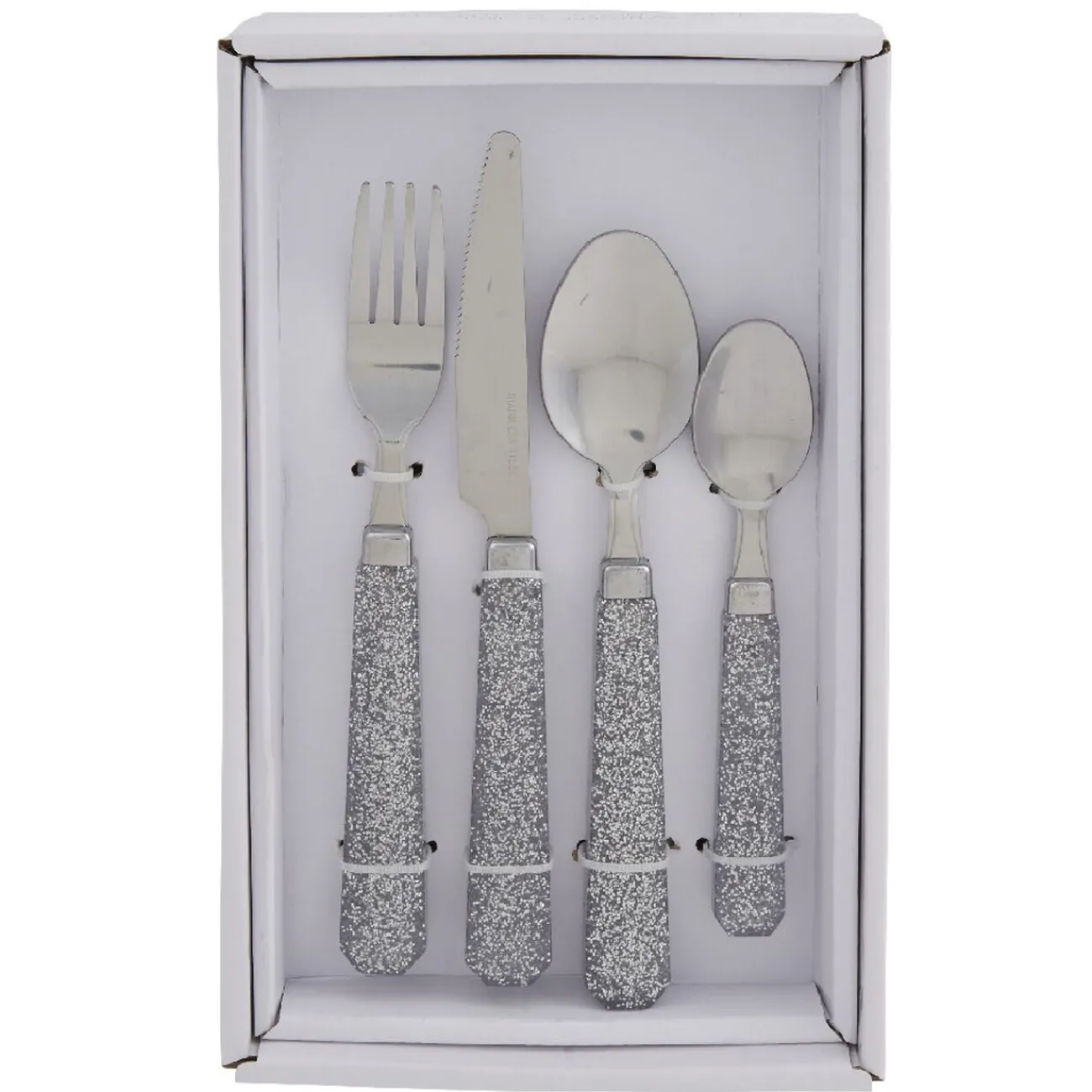 Hot Ménagère 24 pièces paillettes argenté Préparation Culinaire