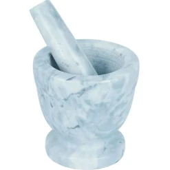 Clearance Mortier avec pilon effet marbre gris Ø10,5xH10cm Préparation Culinaire