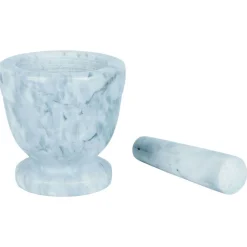 Clearance Mortier avec pilon effet marbre gris Ø10,5xH10cm Préparation Culinaire