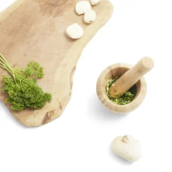 Best Mortier en bambou H14,5cm Préparation Culinaire