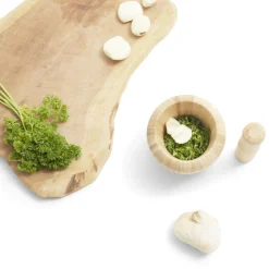 Best Mortier en bambou H14,5cm Préparation Culinaire