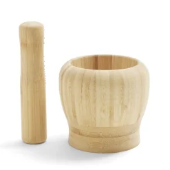 Best Mortier en bambou H14,5cm Préparation Culinaire