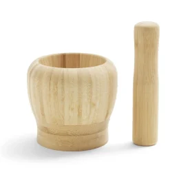 Best Mortier en bambou H14,5cm Préparation Culinaire