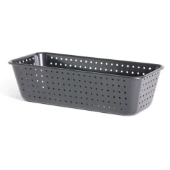 New Moule à cake perforé acier noir 25x7xH2,5cm Cuisson