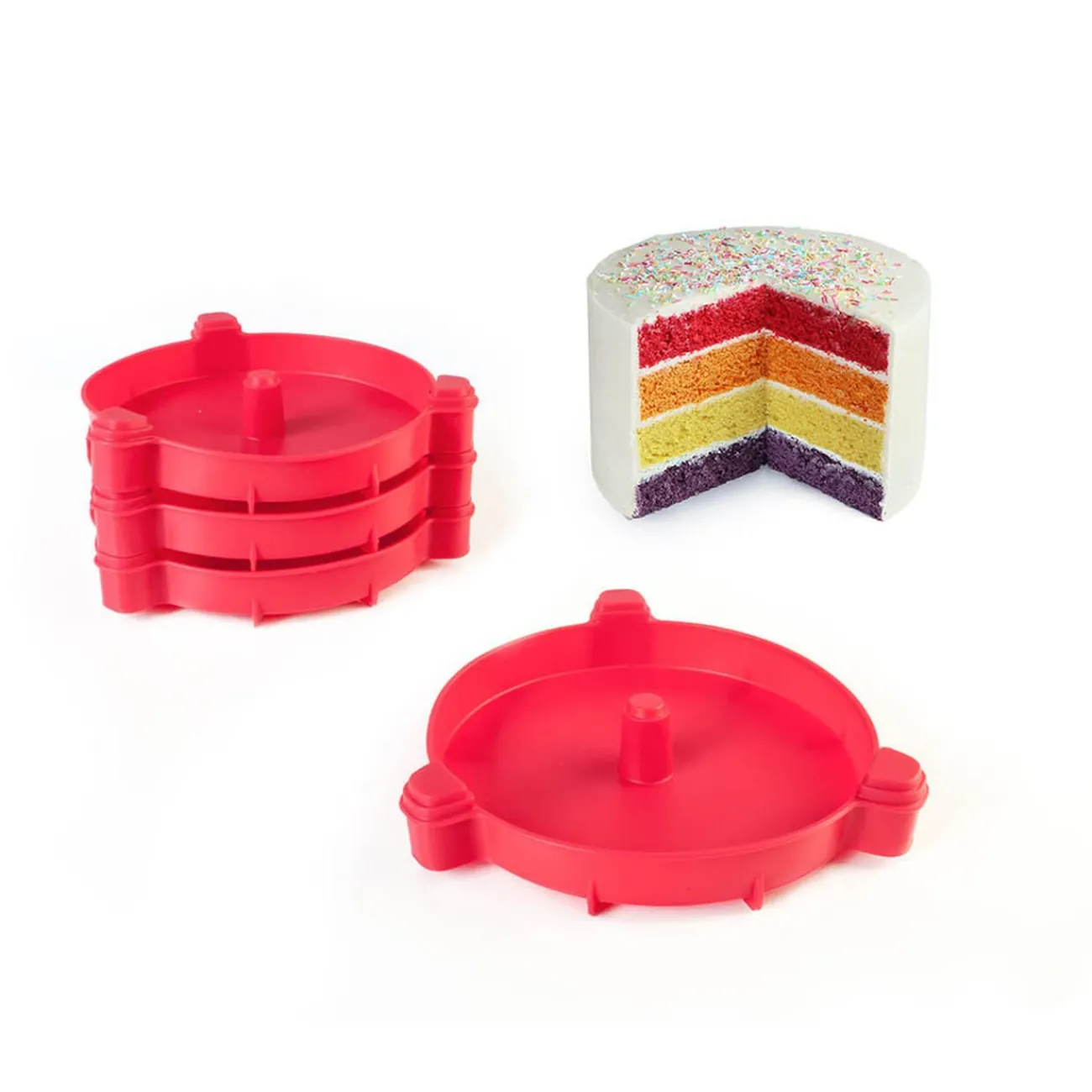 Hot Moule à gâteau arc en ciel 4 pièces Cuisson