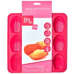 Clearance Moule 12 madeleines silicone rose Cuisson