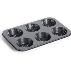 Hot Moule à muffin perforé acier noir 33,6x22xH3cm Cuisson