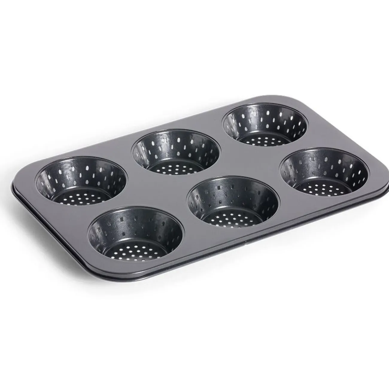 Hot Moule à muffin perforé acier noir 33,6x22xH3cm Cuisson