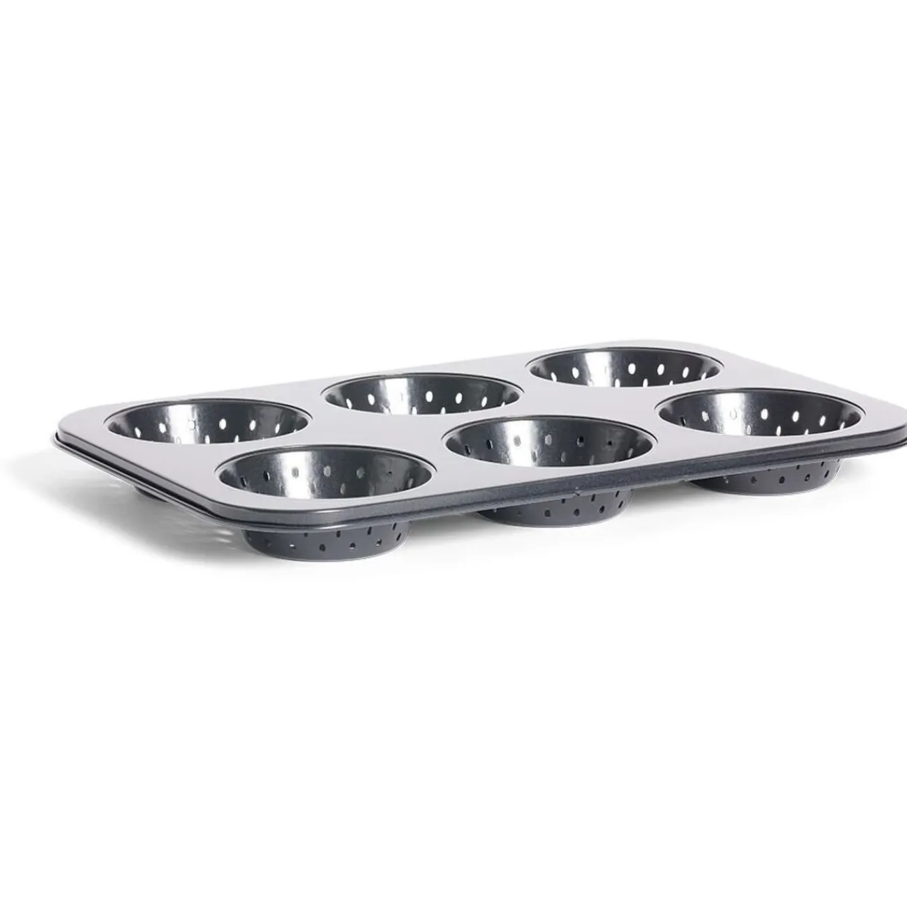 Hot Moule à muffin perforé acier noir 33,6x22xH3cm Cuisson