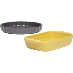 Hot Moule à tarte gris avec plat rectangulaire jaune Cuisson