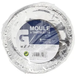 Moule à tartelette en aluminium diamètre 10cm par 10 Cuisson
