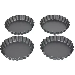 Sale Moule à tartelette revêtement antiadhésif Ø12cm x4 Cuisson