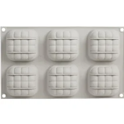 Best Moule en silicone 3D 6 minis coussins rouge Cuisson