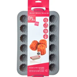 Outlet Moule silicone gris 24 cannelés structure métal Cuisson