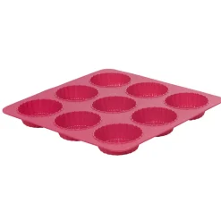 Sale Moule silicone rose 9 tartelettes Cuisson