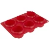 Online Moule silicone rouge 6 minis roses 3D Cuisson