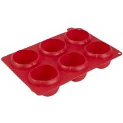 Online Moule silicone rouge 6 minis roses 3D Cuisson