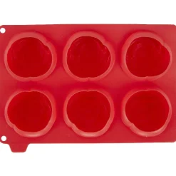 Online Moule silicone rouge 6 minis roses 3D Cuisson