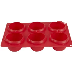 Online Moule silicone rouge 6 minis roses 3D Cuisson