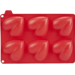 Hot Moule silicone rouge 6 minis coeurs 3D Cuisson