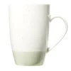 Outlet Mug en faïence blanc chiné et vert 500ml H15,5cm Vaisselle Et Accessoires De Table