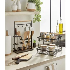 New Organiseur de cuisine métal noir Rangement De Cuisine