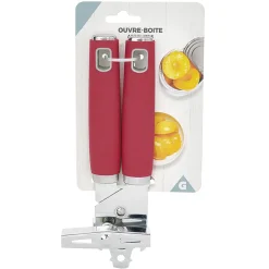 Sale Ouvre boîte inox avec manche en polypropylène rouge Préparation Culinaire