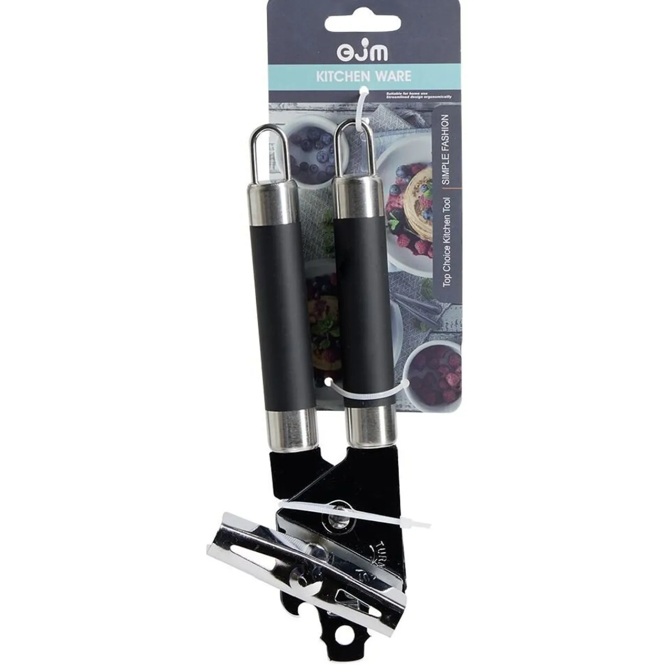 Ouvre-boîte en inox avec pince ergonomique en plastique L.20cm Préparation Culinaire