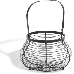 Outlet Panier à oeufs avec poignée métal noir Rangement De Cuisine