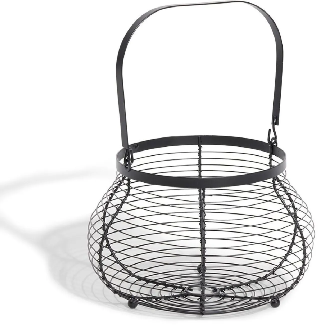 Outlet Panier à oeufs avec poignée métal noir Rangement De Cuisine