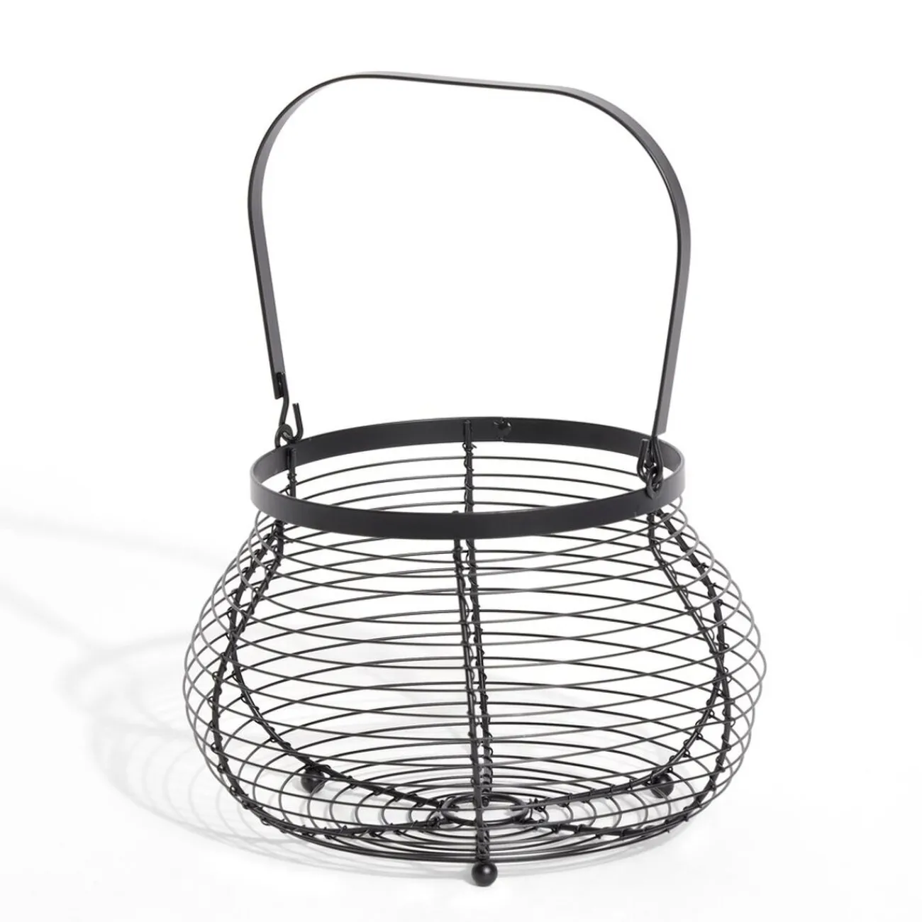 Outlet Panier à oeufs avec poignée métal noir Rangement De Cuisine