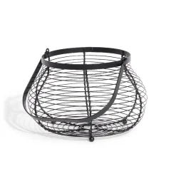 Outlet Panier à oeufs avec poignée métal noir Rangement De Cuisine