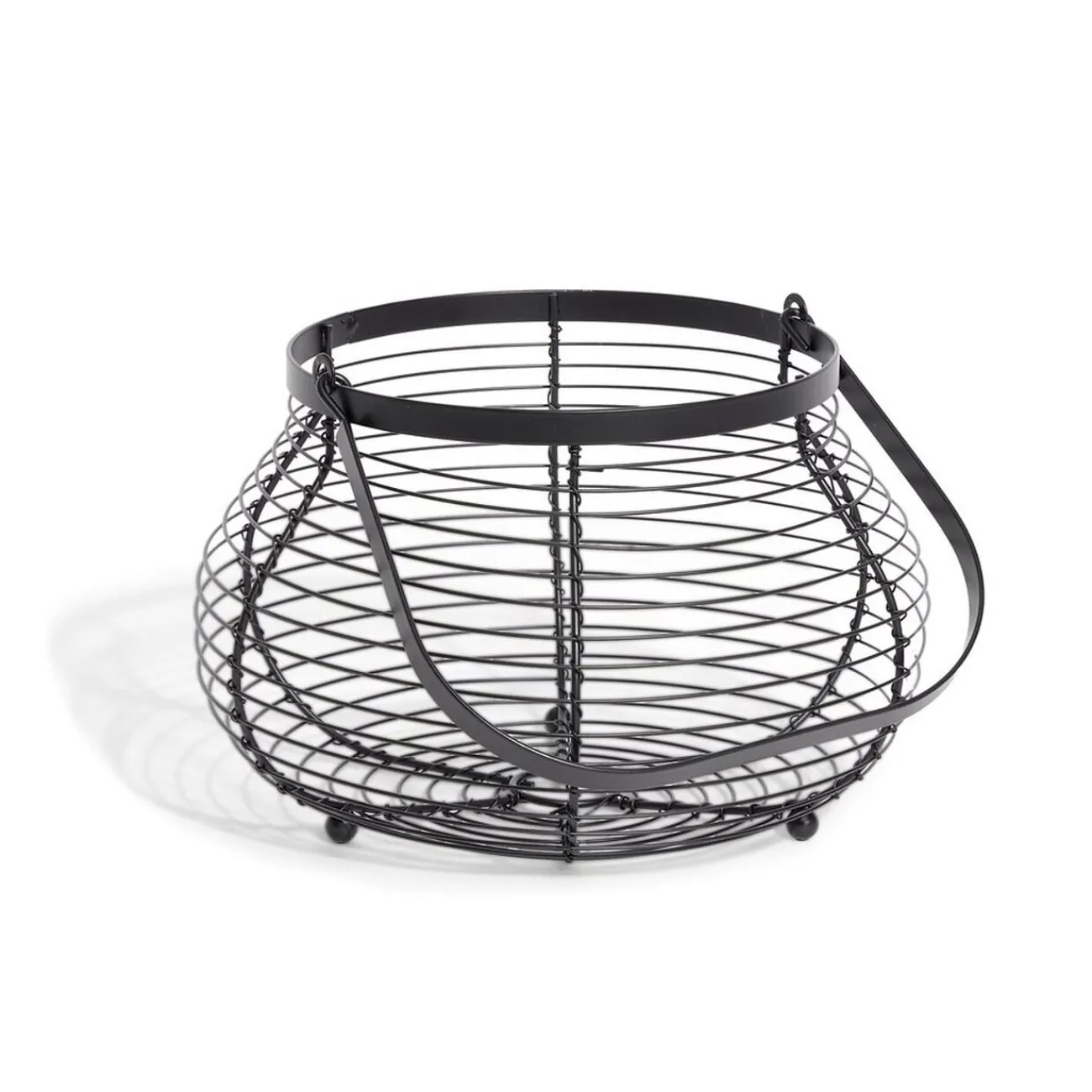 Outlet Panier à oeufs avec poignée métal noir Rangement De Cuisine