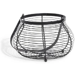 Outlet Panier à oeufs avec poignée métal noir Rangement De Cuisine
