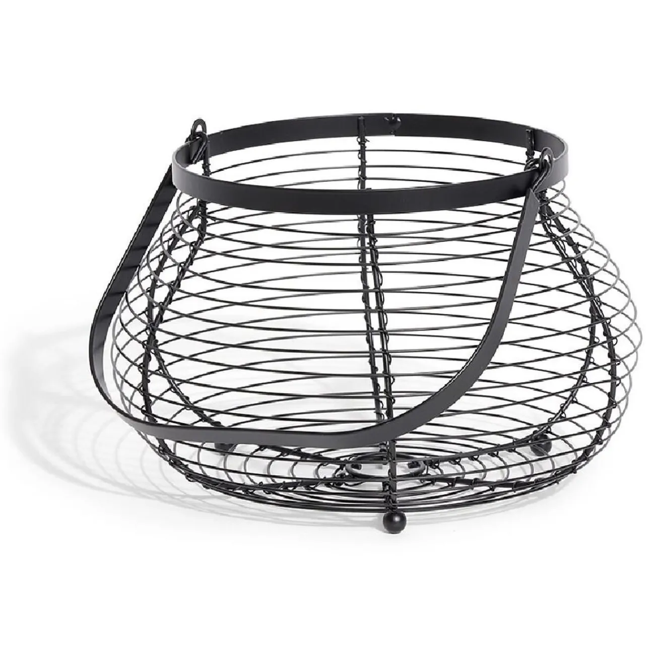 Outlet Panier à oeufs avec poignée métal noir Rangement De Cuisine