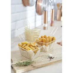 Panier de présentation métal doré ou argenté 24x11xH13,5cm|Gifi Outlet