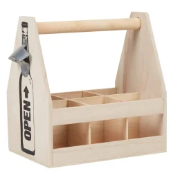 Outlet Panier en bois pour bouteilles de bière décapsuleur intégré Rangement De Cuisine