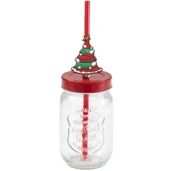 Panier rouge Merry Christmas avec gobelets Noël pailles x4|Gifi Discount