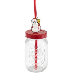 Panier rouge Merry Christmas avec gobelets Noël pailles x4|Gifi Discount