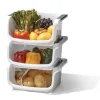Online Panier superposable blanc x3 Rangement De Cuisine