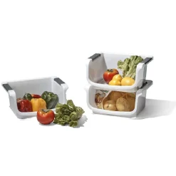 Online Panier superposable blanc x3 Rangement De Cuisine