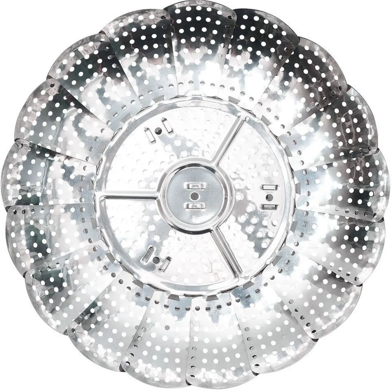 Panier vapeur réglable métal gris Ø28,5xH9,5cm Cuisson