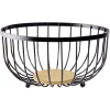 Clearance Panière à fruits fond bambou métal noir Ø25xH13cm Préparation Culinaire