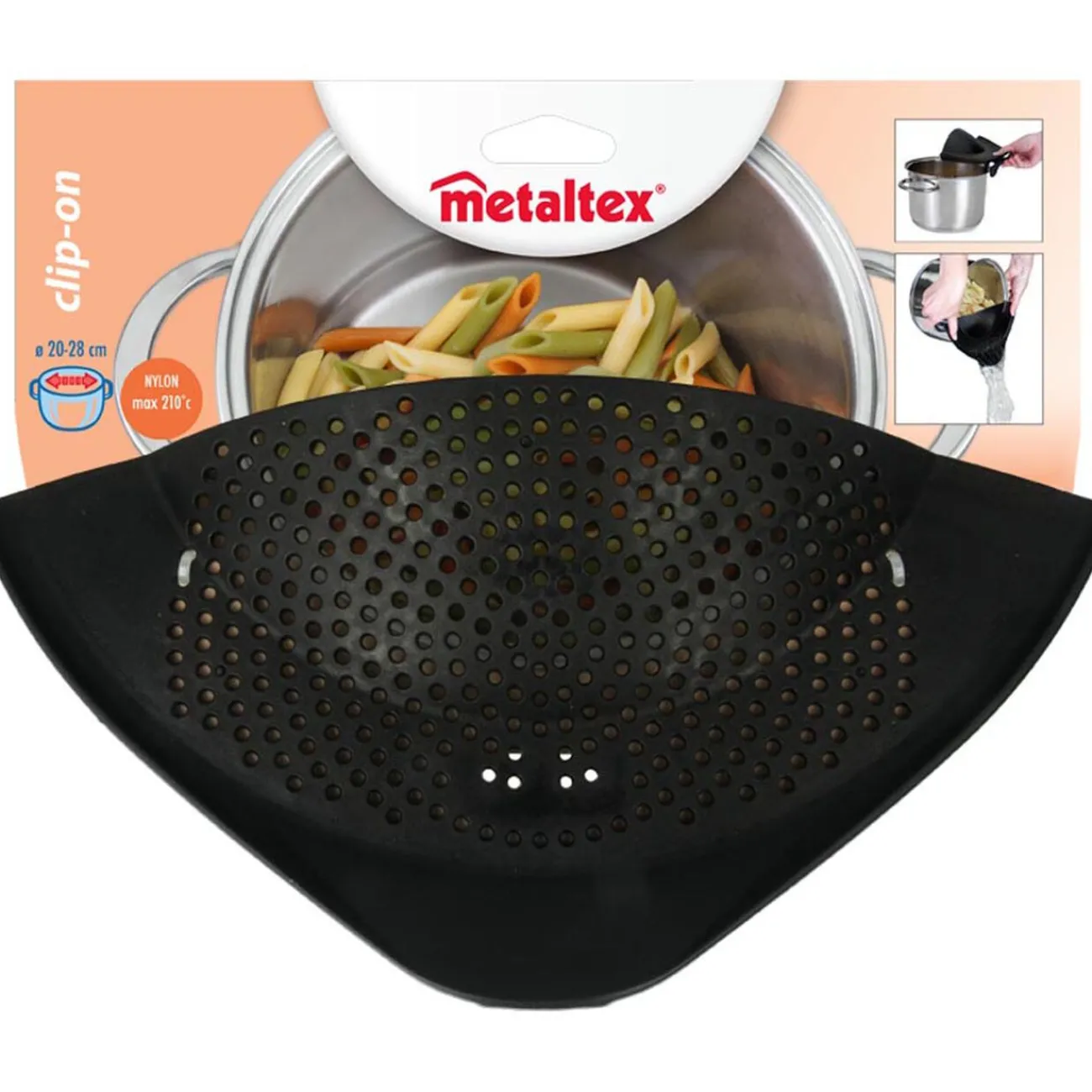 Passoire à clipser noire Metaltex Préparation Culinaire