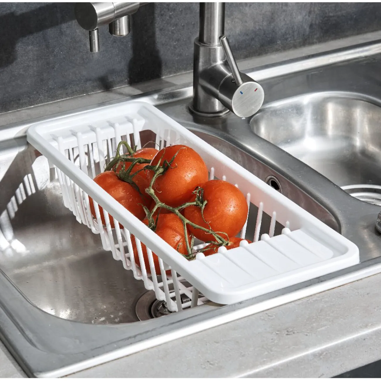 Discount Passoire égouttoir pour évier plastique blanc Préparation Culinaire