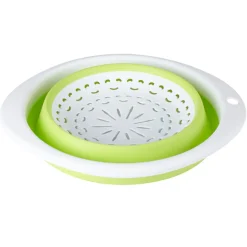 Passoire rétractable verte et blanche Préparation Culinaire
