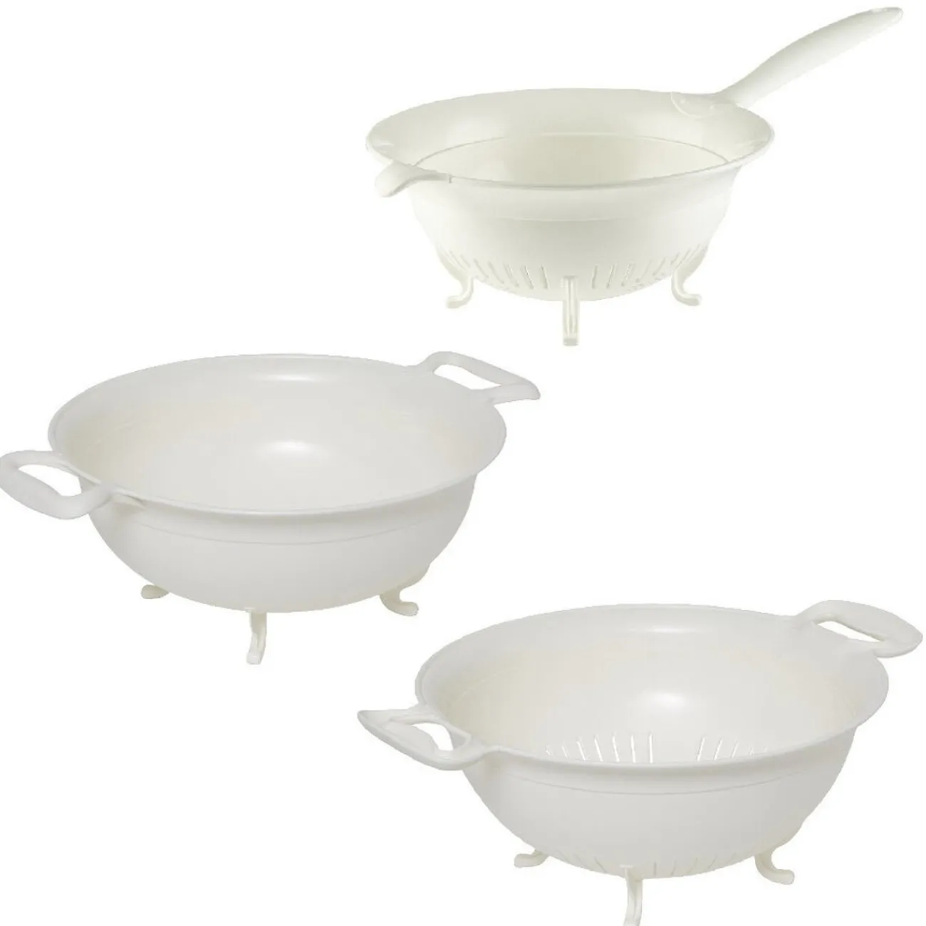 Clearance Passoire x2 et bol blancs XL Préparation Culinaire