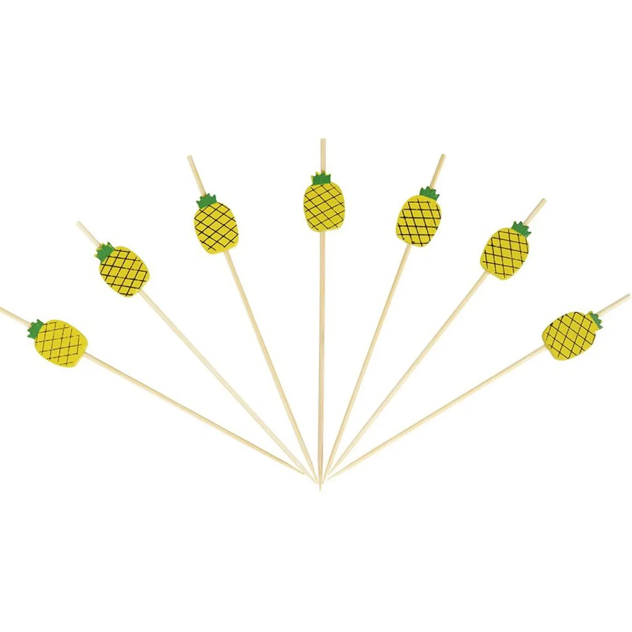 Pique pour apéritif décor pastéque, ananas, cactus ou flamand rose en bambou x30|Gifi Clearance