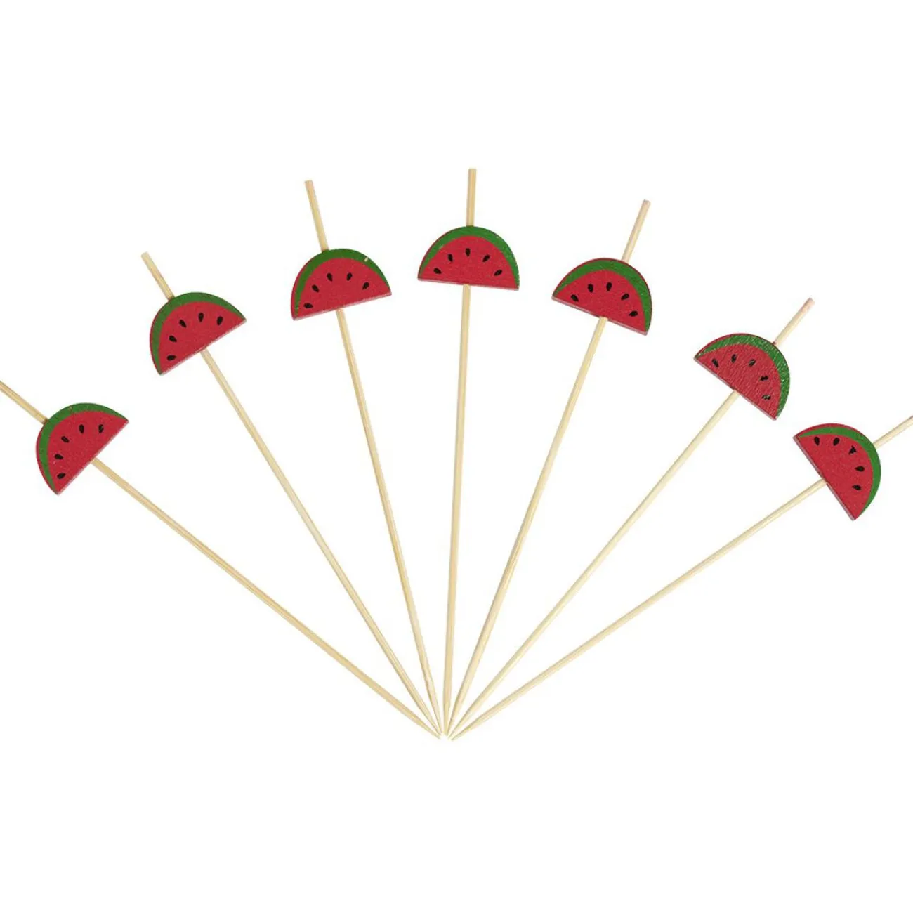 Pique pour apéritif décor pastéque, ananas, cactus ou flamand rose en bambou x30|Gifi Clearance