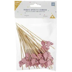 Pique pour apéritif décor pastéque, ananas, cactus ou flamand rose en bambou x30|Gifi Clearance